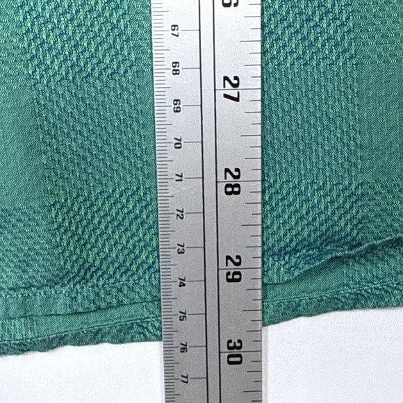 JHANE BARNES Menswear Button Down Shirt Green Blue Textured Fabric Woven Japan M - Picture 7 of 7